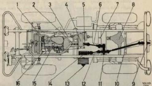 Technical diagram of a mechanical assembly with numbered components for identification