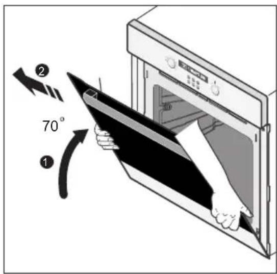 SAMSUNG BF62CCBST - Afmontering af lågen - 2