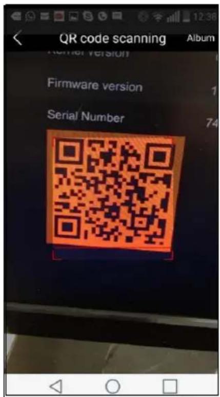 QR code scanning Album Firmware version Serial Number