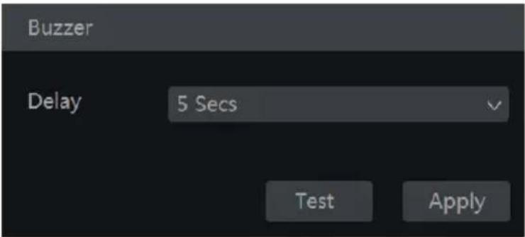 Buzzer Delay 5 Secs Test Apply