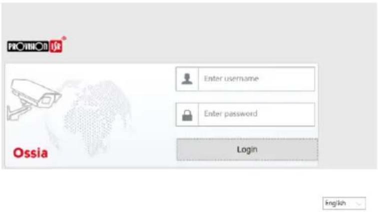 PROVINION ISR Enter username Enter password Login Ossia English