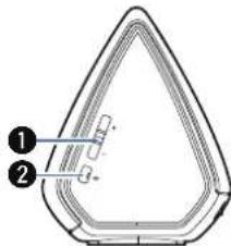 Technical diagram of a triangular mechanical component with labeled parts ① and ②