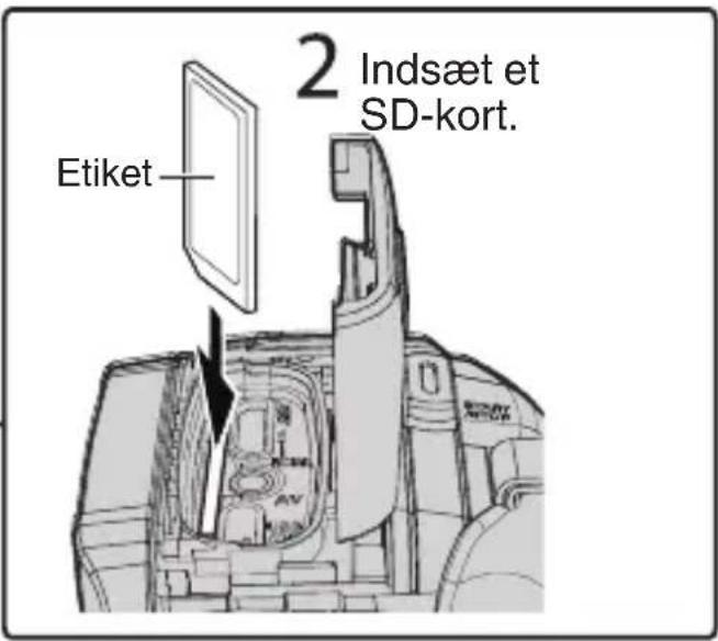 2 Indsæt et SD-kort. Etiket