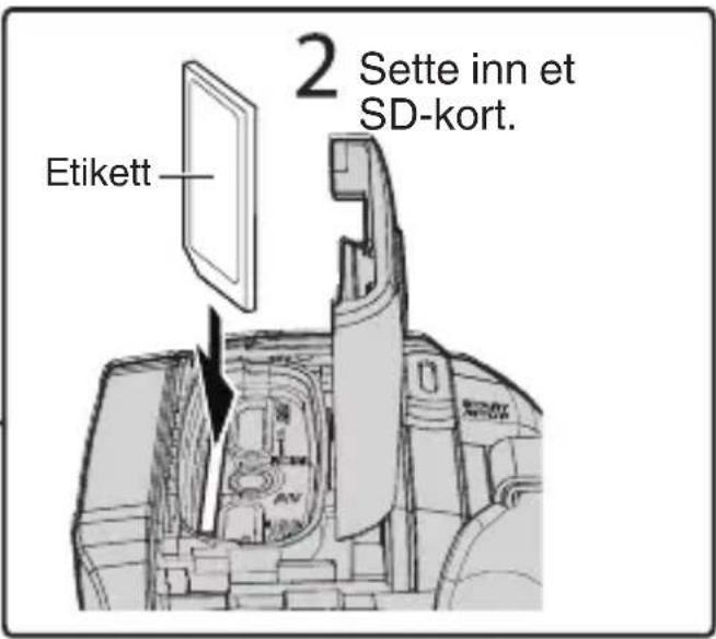 2 Sette inn et SD-kort. Etikett