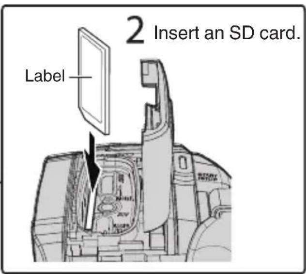 2 Insert an SD card. Label