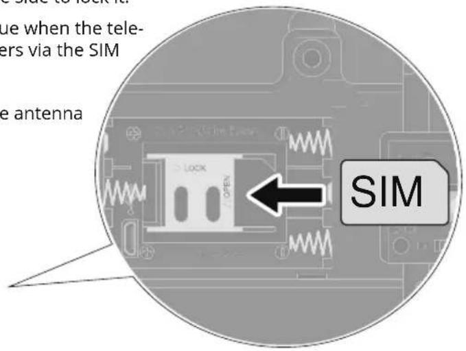 ue when the tele- ers via the SIM e antenna OPEN SIM