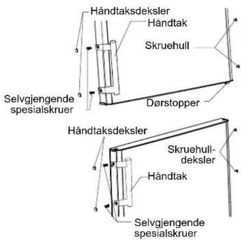 Händtaksdeksler Händtak Skruehull Selvgjengende spesialskruer Dørstopper Händtaksdeksler Skruehull- deksler Händtak Selvgjengende spesialskruer