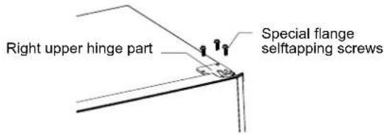 Right upper hinge part Special flange selftapping screws