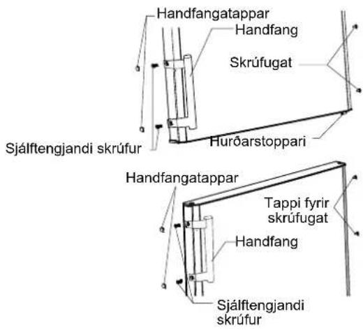 Handfangatappar Handfang Skrúfugat Huróarstoppari Sjálftengjandi skrúfur Handfangatappar Tappi fyrir skrúfugat Handfang Sjálftengjandi skrúfur