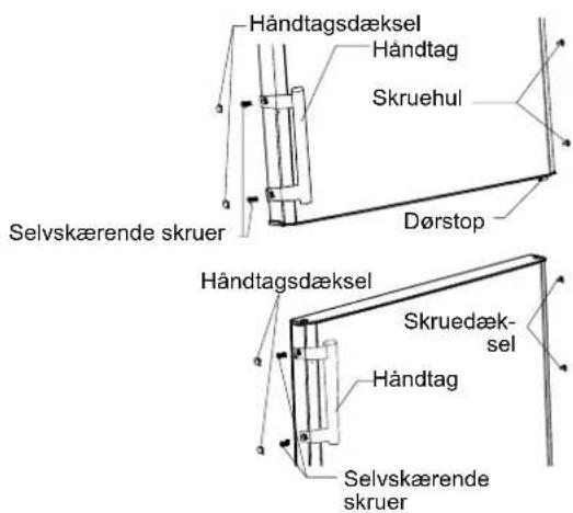 Händtagsdæksel Händtag Skruehul Selvskærende skruer Dørstop Händtagsdæksel Skruedæk- sel Händtag Selvskærende skruer