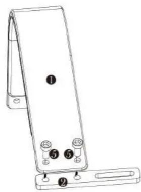 Technical diagram of a mobile phone rear panel with labeled buttons and connectors