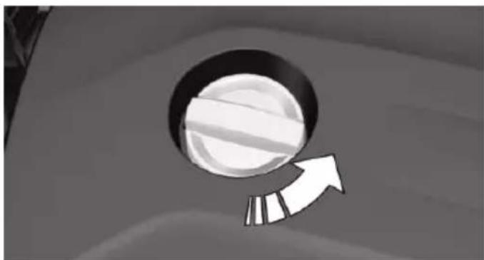 Simple diagram showing a circular object with a horizontal bar inside, and an arrow pointing upward (no text or symbols)