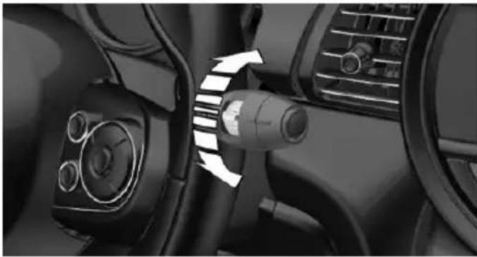 Interior view of a car dashboard with steering wheel and air vent (no visible text or symbols)