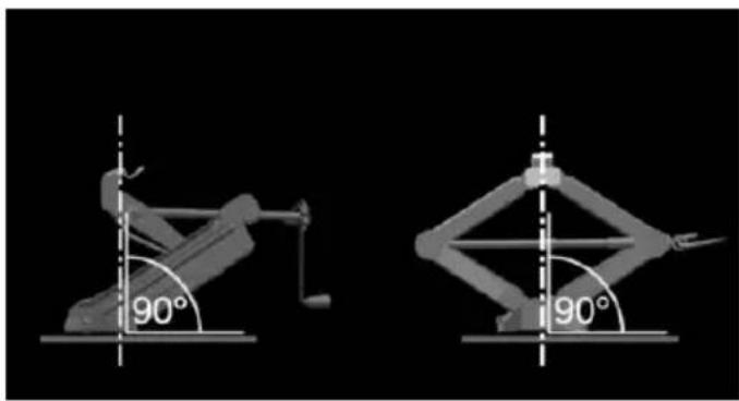 Two identical diagrams of a robotic arm with 90-degree angle annotations, shown from different angles (no text or symbols present)