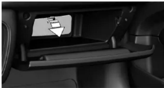 Interior view of a car showing the backrest door and intake manifold (no text or symbols visible)