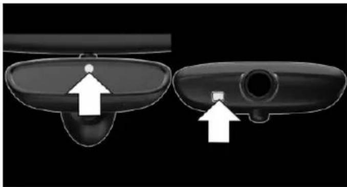 Two black medical device components with white arrows pointing to features, no text or symbols present