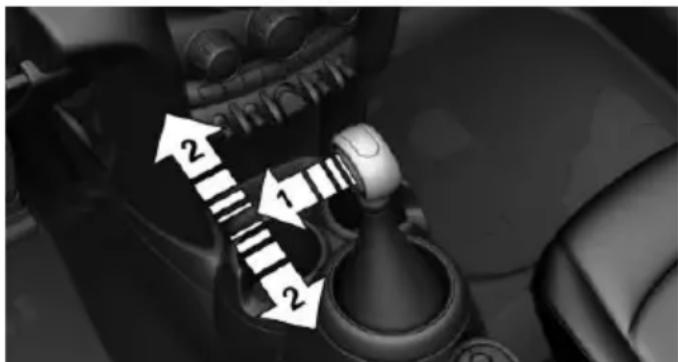 Close-up of a car gear shift lever mechanism (no text or symbols visible)
