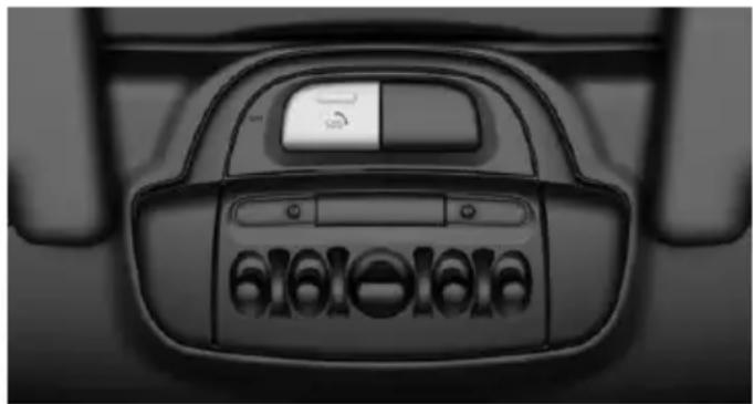 Top-down view of a car's front dashboard and side panel (no visible text or symbols)