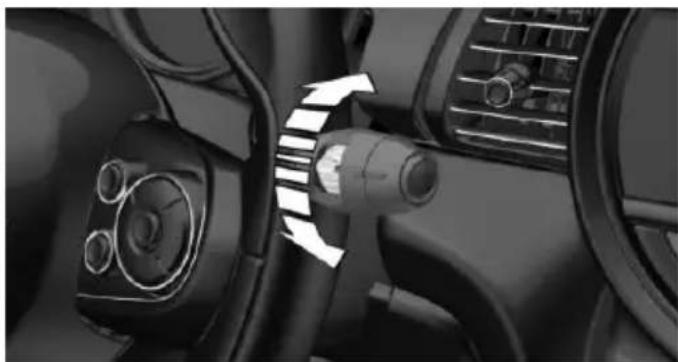 Interior view of a car dashboard and steering wheel (no visible text or symbols)