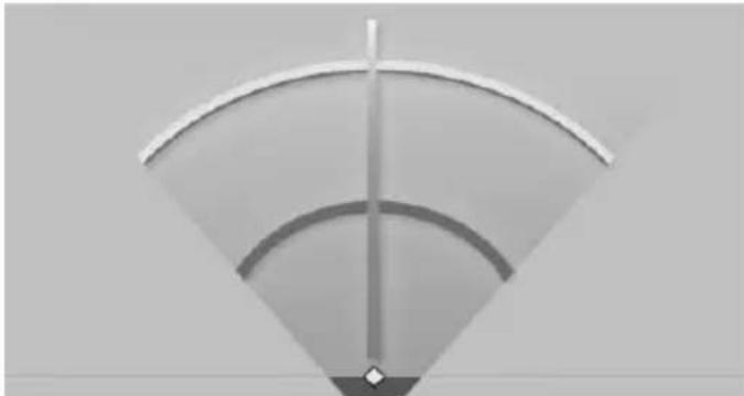 Simple diagram of a fan with a central vertical line and a diamond-shaped base (no text or symbols)