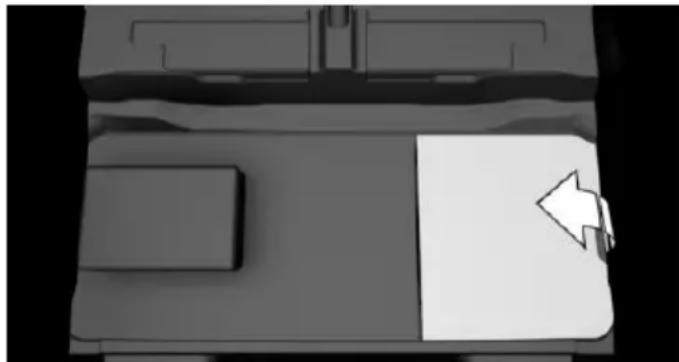 Top-down view of a vehicle's front and rear compartments with a white arrow pointing to the side panel (no text or symbols)