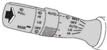 PULL HI LO OFF AUTO MUST OFF AUTO LO HI REAR