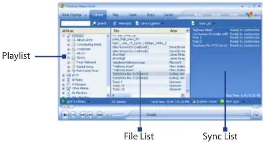 All Plac Title Artist Playlist File List Sync List Data Time: 5.45 / 8.35 MB Total time: 22.44 / 10.33 MB Explore Online Reads