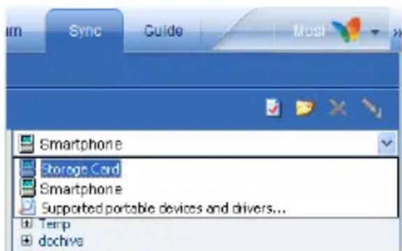 Sync Guide Must Smartphone Storage Cord Smartphone Supported portable devices and drivers... Temp dchives