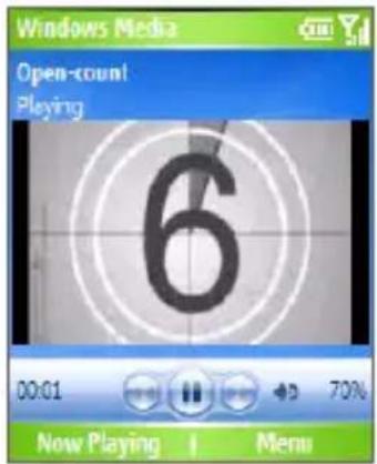 Windows Media Open-count Playing 6 00:01 70% Now Playing | Menu