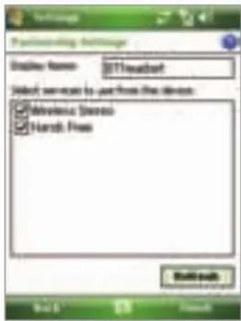Settings Settings Options Name: ETTreavort Select services to use from the device: Microsoft Stores Hard Press Help me