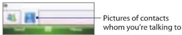 Pictures of contacts whom you're talking to