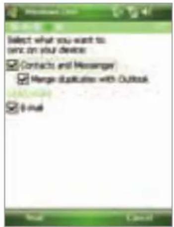 Select what you want to send on your device: Contacts and Messenger Merge duplication with Outlook Email