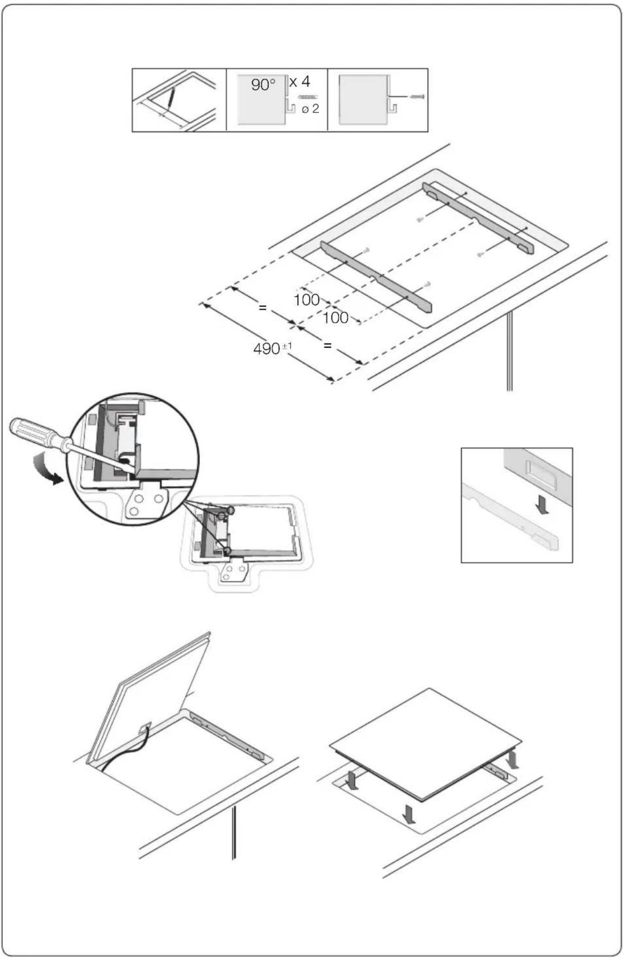 90° x 4 ø 2 = 100 100 490±1 = =