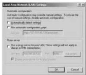 PANASONIC PT-LB20NTEA - [Connections] (연결) → [LAN Settings] (LAN 설정) 를 엽니다. [Use automatic configuration script] (자동 구성 스크립트 사용) 가 선택되어 있으면 선택을 해제하고 [OK] (확인) 를 클릭 합니다. - 1