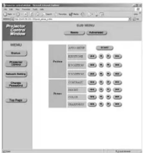 Projector Control Window - Microsoft Internet Explorer File Edit View Preview Tools Help Projector Control Window MENU Status Projector Control Network Rating Change Password Top Page SUB MENU Name Advanced Position AUTO RESET START RIGHT ON RIGHT ON RIGHT ON NEXT ON NEXT ON NEXT ON NEXT ON NEXT ON NEXT ON NEXT ON NEXT ON NEXT ON NEXT ON NEXT ON NEXT ON NEXT ON NEXT ON NEXT ON NEXT ON NEXT ON NEXT ON NEXT ON NEXT ON NEXT ON NEXT ON NEXT ON NEXT ON NEXT ON NEXT ON NEXT ON NEXT ON NEXT ON NEXT ON NEXT ON NEXT ON NEXT ON NEXT On NEXT On NEXT On NEXT On NEXT On NEXT On NEXT On NEXT On NEXT On NEXT On NEXT On NEXT On NEXT On NEXT On NEXT On NEXT On NEXT On NEXT On NEXT On NEXT On NEXT On NEXT On NEXT On NEXT On NEXT On NEXT On NEXT On NEXT On NEXT On NEXT On NEXT On NEXT On NEXT On NEXT On