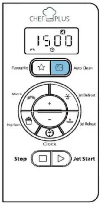 CHEF PLUS 15:00 Favourite Auto Clean Micro Jet Defrost Pop Corn Jet Reheat Clock Stop Jet Start