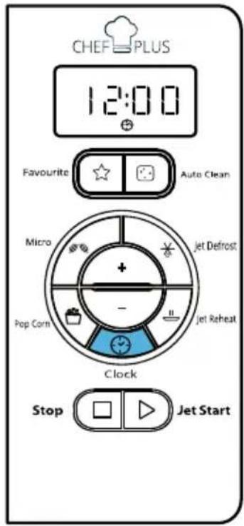 CHEF PLUS 12:00 Favourite Auto Clean Micro Jet Defrost Pop Corn - Jet Reheat Clock Stop Jet Start