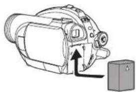 PANASONIC VDR-D310E - Sätta på batteriet - 1
