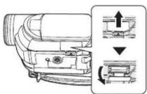 PANASONIC VDR-D310E - Skjut kortfackets lock för att öppna. - 1