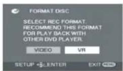 PANASONIC VDR-D310E - Formatering af diske Denne funktion initialiserer diske. - 1