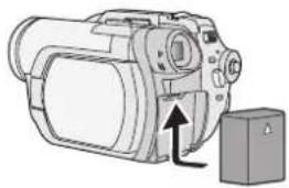PANASONIC VDR-D300E - Anbringelse af batteriet - 1