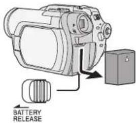 PANASONIC VDR-D300E - Sätt batteriet i batterifästet i rätt riktning och tryck in det ordentligt. - 6