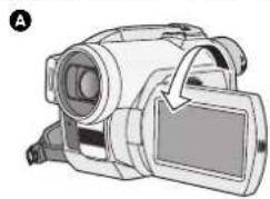 PANASONIC VDR-D300E - Justera LCD-skärmen till önskad vinkel. - 1