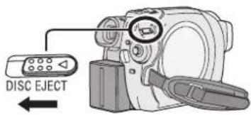 PANASONIC VDR-D300E - Skub DISC EJECT-knappen en enkelt gang og slip den. - 1