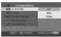 PANASONIC VDR-D300E - Tryck på MENU-knappen, välj önskat alternativ [ AVANCERAD] → [ D.ZOOM] → och tryck på joysticken. - 1