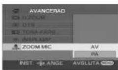 PANASONIC VDR-D300E - Tryck på MENU-knappen, välj [AVANCERAD] → [ZOOM ZOOM MIC] → [PÅ] och tryck på joysticken. - 1