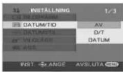 PANASONIC VDR-D300E - - Ändra indikeringsstil för datum och tid - 1