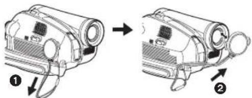 PANASONIC NV-GS60E - Sätta på linslocket - 2