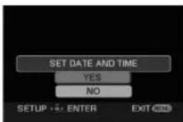 SET DATE AND TIME YES NO SETUP +5: ENTER EXIT
