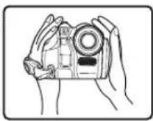PANASONIC NV-GS60E - ■ Sådan holdes kameraet - 1